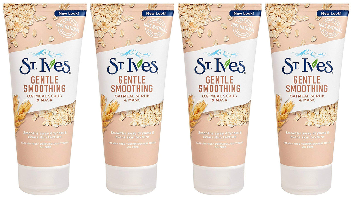 St. Ives Smooth & Nourished Scrub & Mask 6 oz oatmeal packaging front view