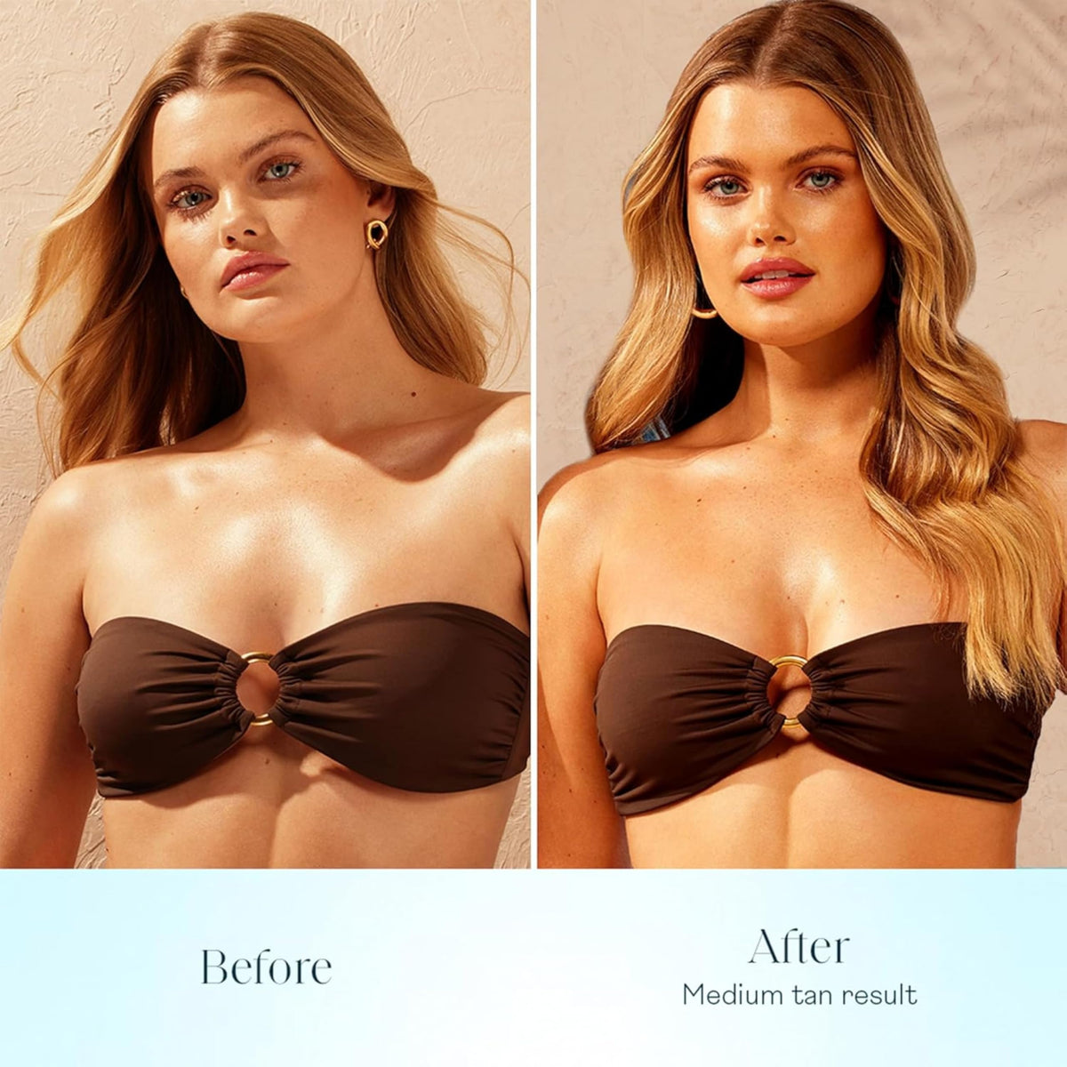 St.Tropez Express Mousse bottle with tan results