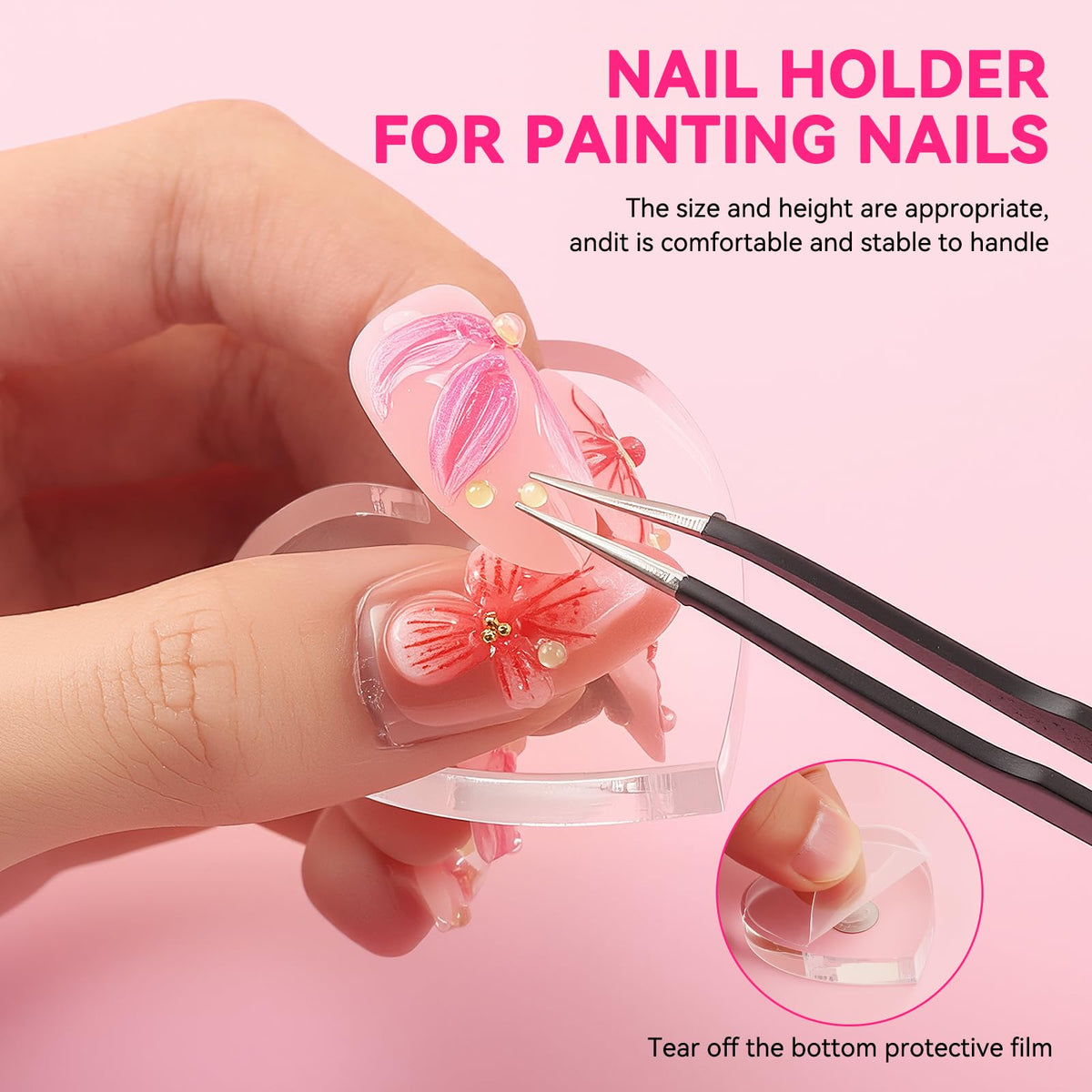 Stable acrylic nail art stand for practice