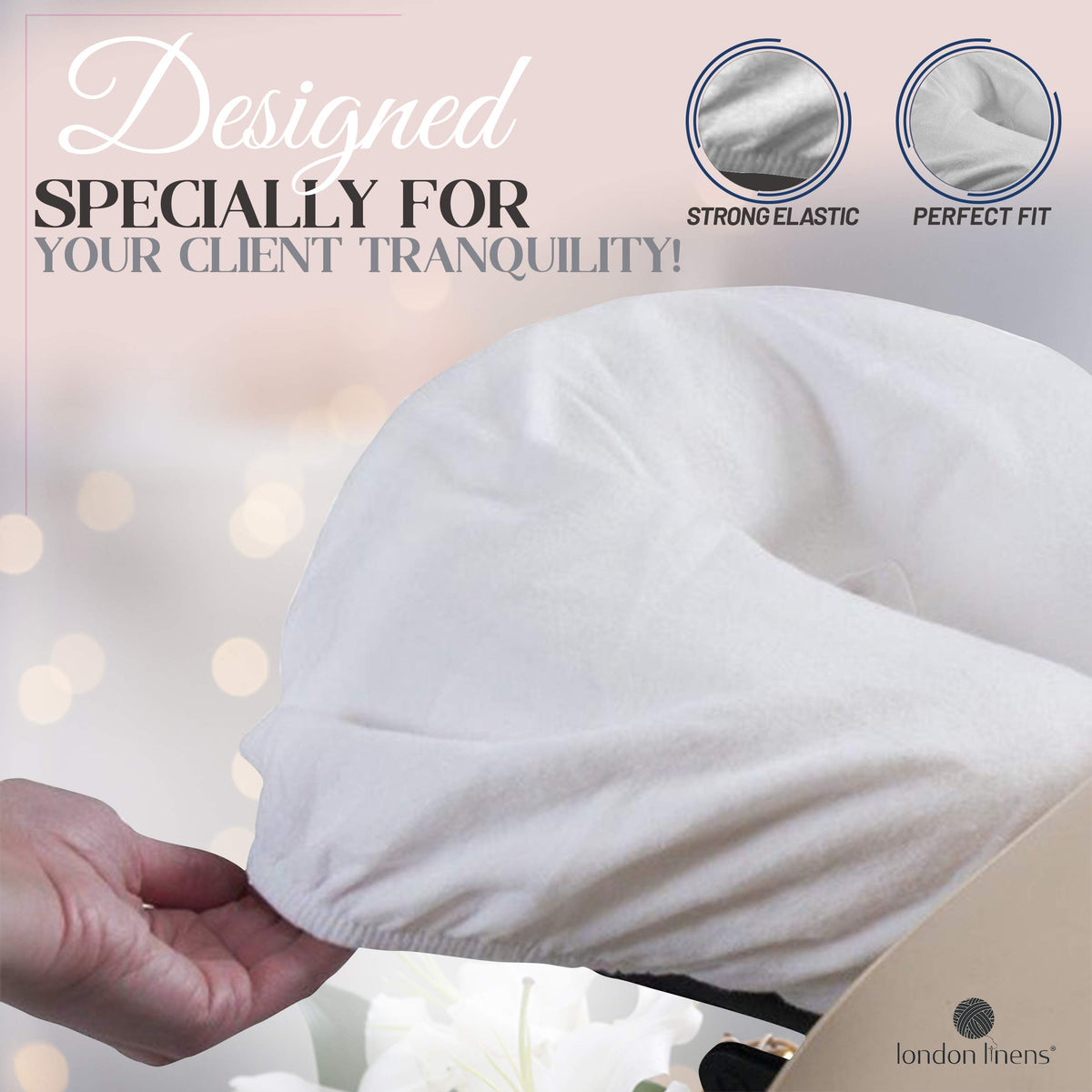 Stack of LONDON LINENS cotton flannel massage table covers