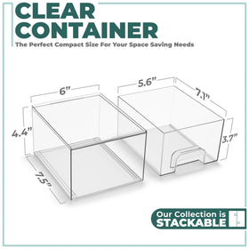Stackable Sorbus Acrylic Storage Containers with pull-out drawers