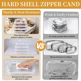 stacked jayuwe clear hard shell zipper cases with lids