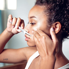 StackedSkincare dermaplaning blades with skincare products