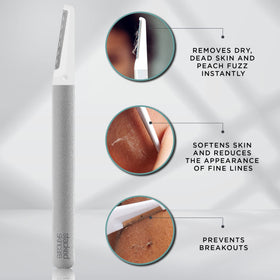 StackedSkincare dermaplaning tool with new blade attached