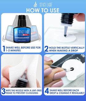 STACY LASH Extra Strong Evolution Eyelash Extension Glue showing freshness sticker