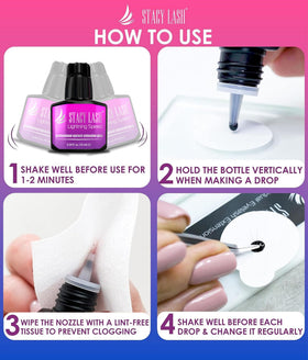 STACY LASH Lightning Speed Eyelash Extension Glue in use