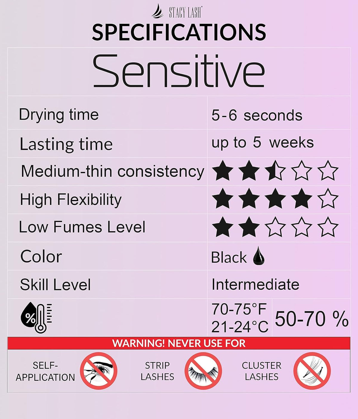 STACY LASH Sensitive Eyelash Extension Glue with applicator