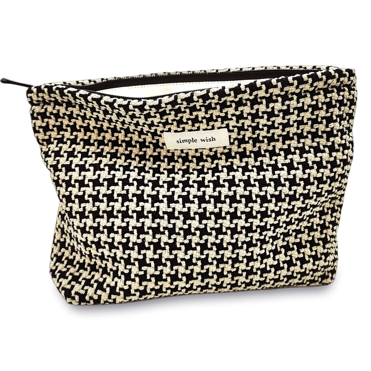 STARDW Checkered Makeup Bag front view with vibrant patterns