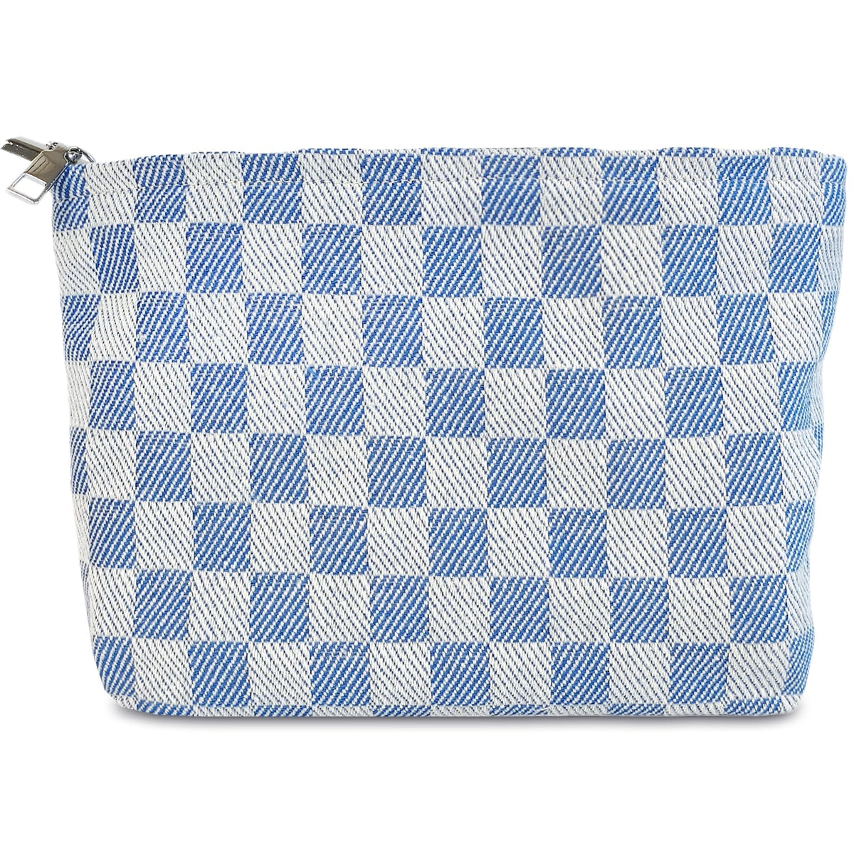 STARDW Checkered Makeup Bag front view with zipper