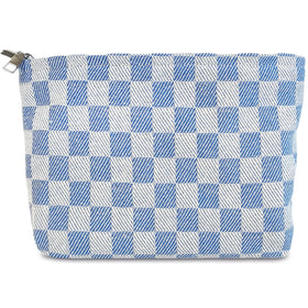 STARDW Checkered Makeup Bag front view with zipper