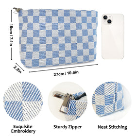 STARDW Checkered Makeup Bag side view with patterns