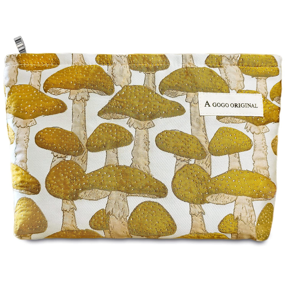 STARDW Cute Makeup Bag front view with yellow mushroom design