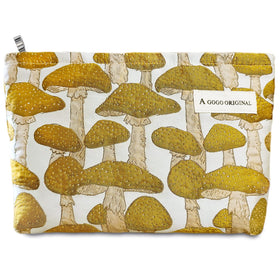 STARDW Cute Makeup Bag front view with yellow mushroom design