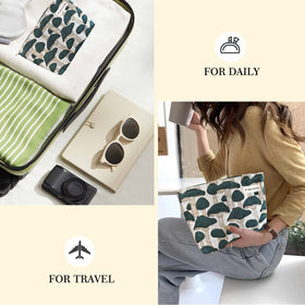 STARDW Cute Makeup Bag Green Mushroom in a handbag