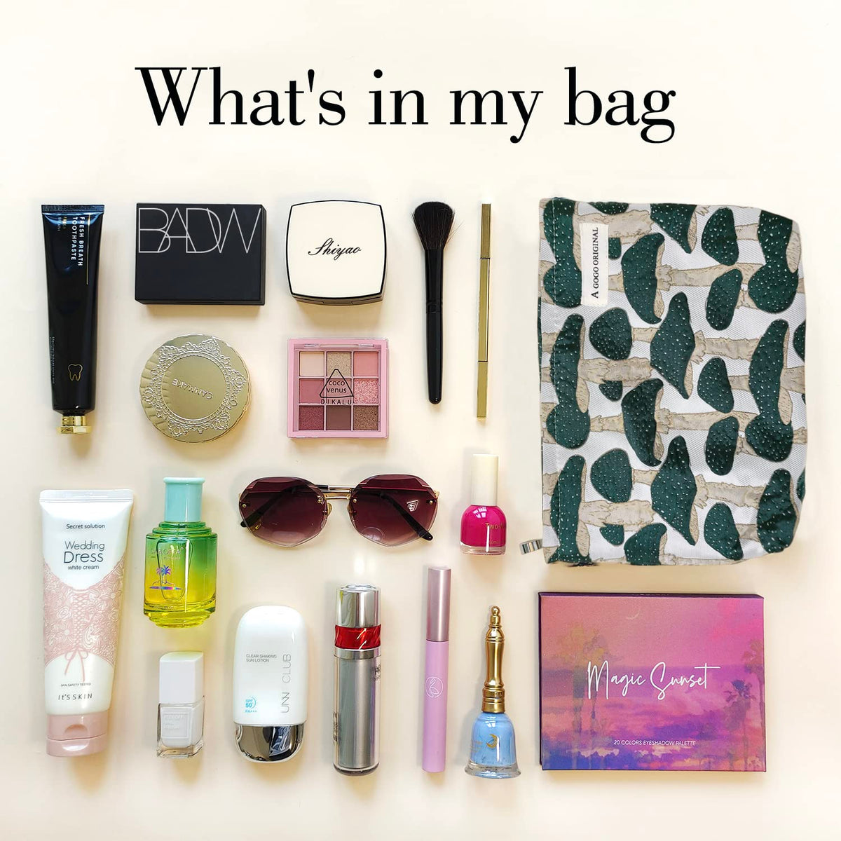 STARDW Cute Makeup Bag Green Mushroom side view