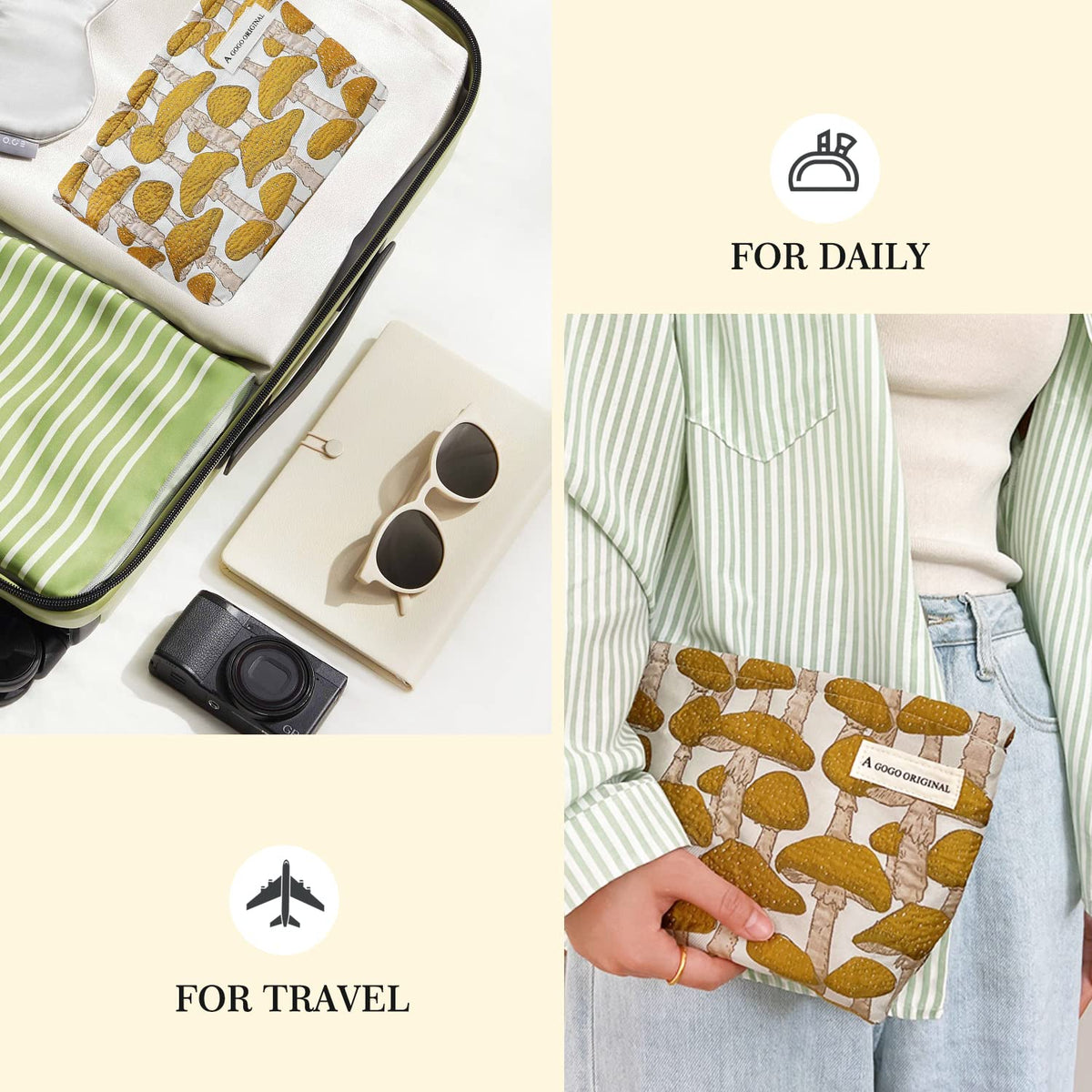 STARDW Cute Makeup Bag with cosmetics inside