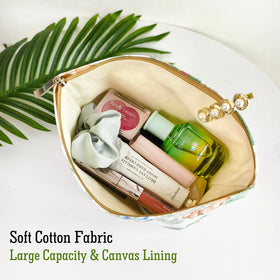 STARDW Floral Makeup Bag Berry lifestyle scene on dressing table