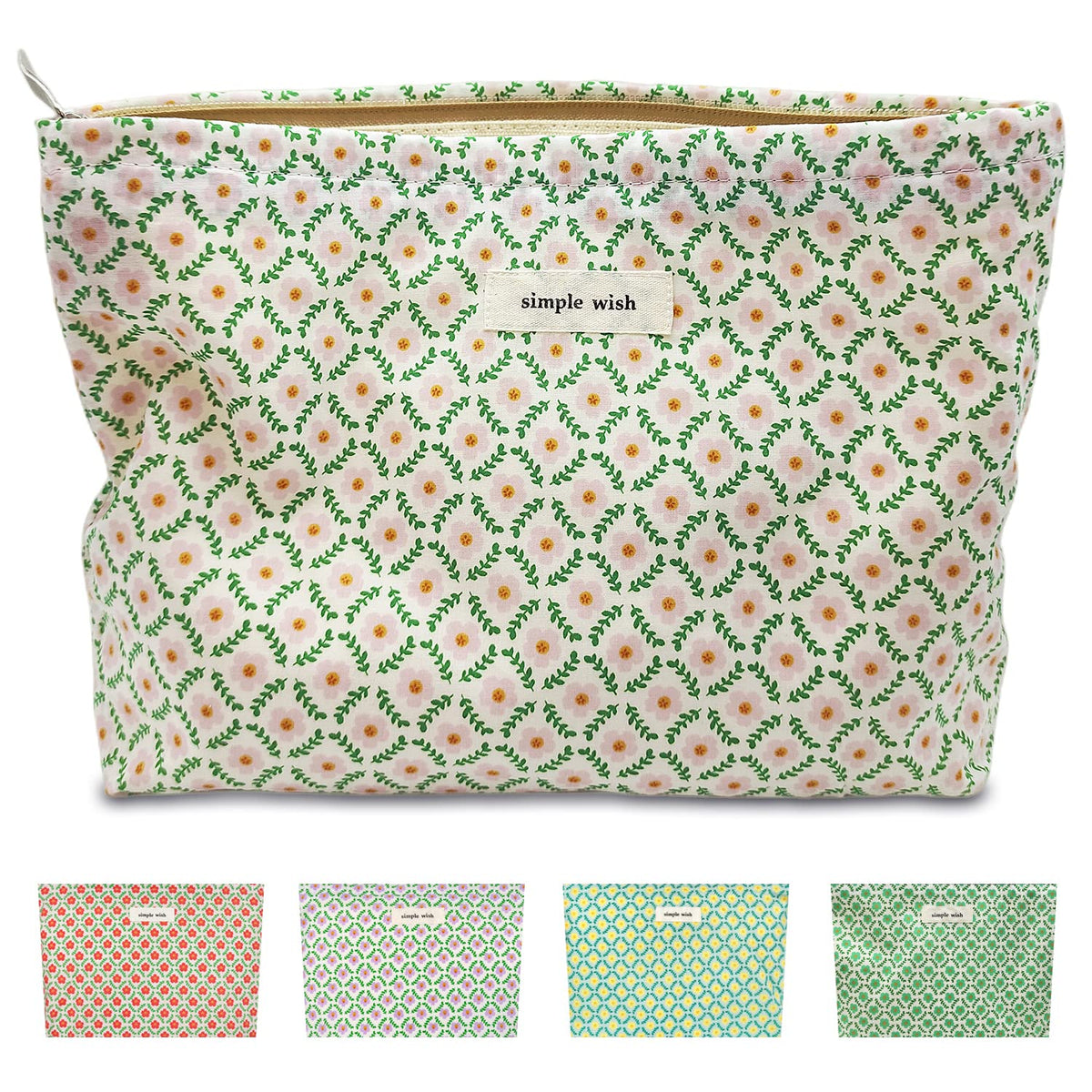 STARDW Floral Makeup Bag front view with floral design