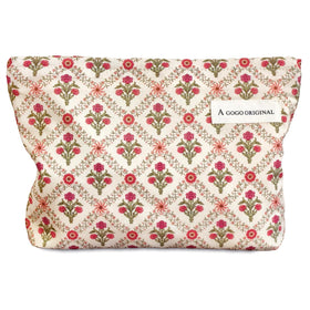 STARDW Floral Makeup Bag front view with vibrant patterns