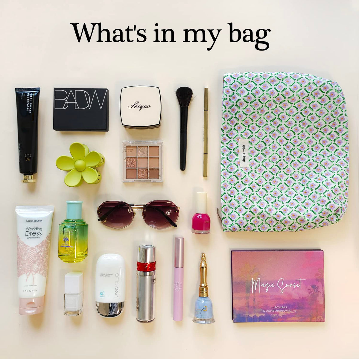 STARDW Floral Makeup Bag lifestyle scene on a vanity