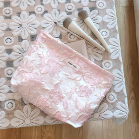 STARDW Floral Makeup Bag open showing interior space