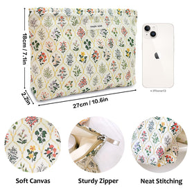 STARDW Floral Makeup Bag packed with cosmetics