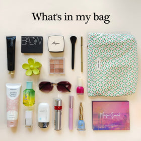 STARDW Floral Makeup Bag side view with zipper