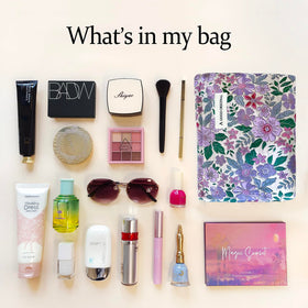 STARDW Floral Makeup Bag with cosmetics inside