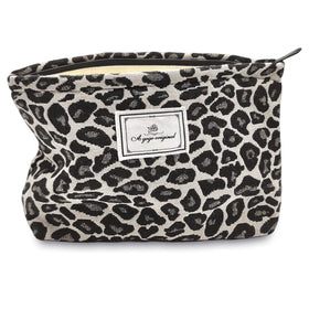 STARDW Leopard Makeup Bag Organizer front view with zipper