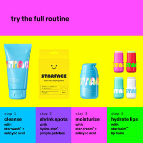 Starface Hydro-Star Recovery Pimple Patch in use during skincare routine