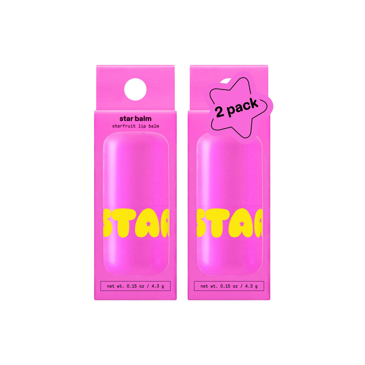Starface Star Balm® Hydrating Lip Balm front view, starfruit scent