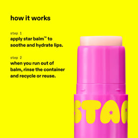 Starface Star Balm® starfruit hydrating lip balm on a wooden surface