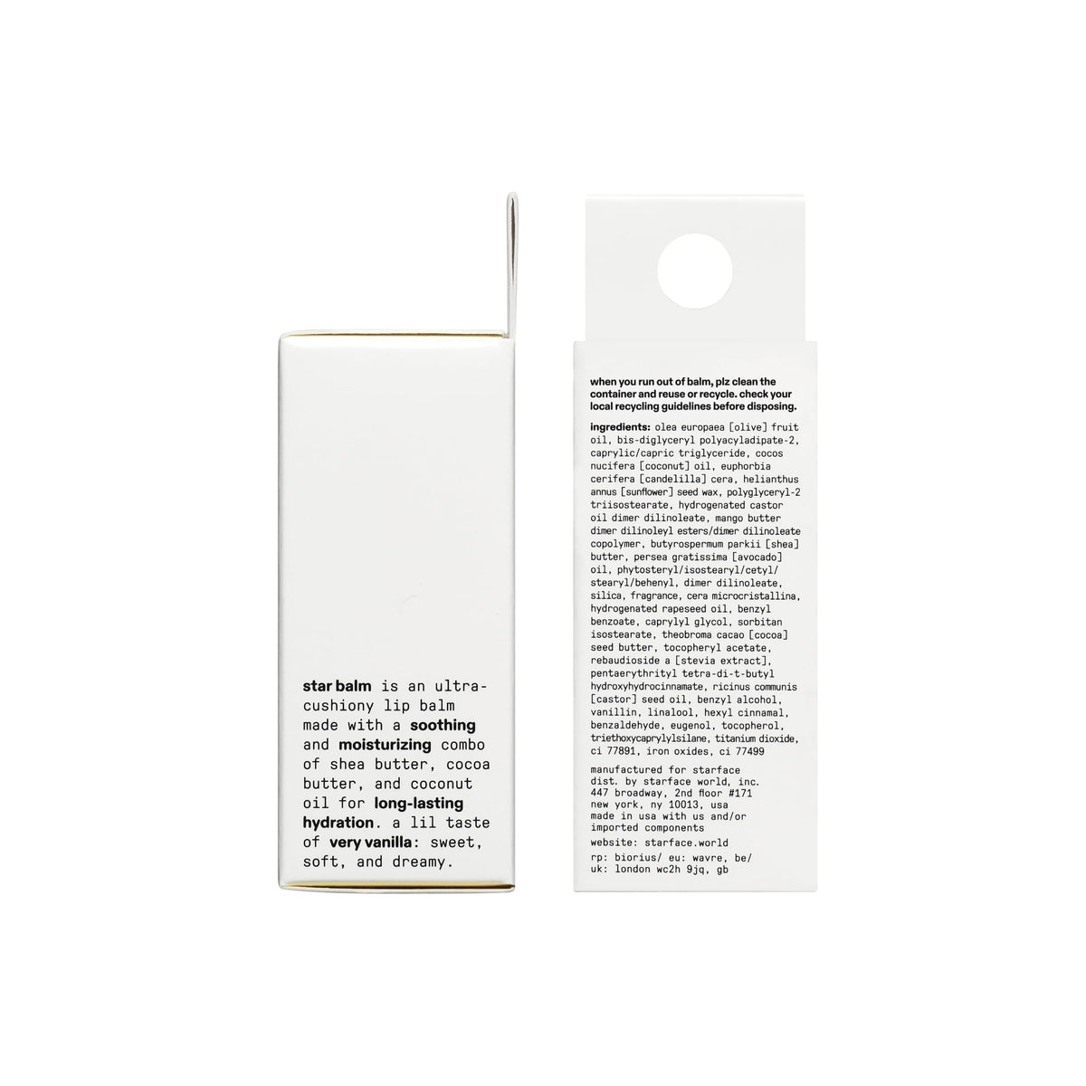 Starface Star Balm® Very Vanilla Lip Balm packaging