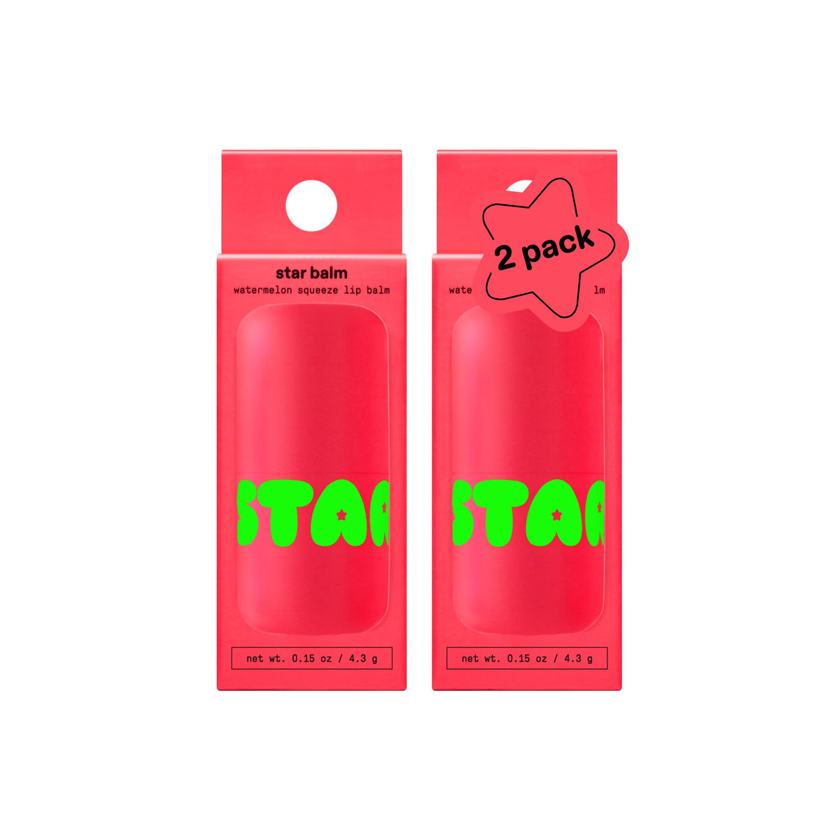 Starface Star Balm Watermelon Squeeze Hydrating Lip Balm front view