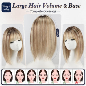 starluck 6x5 inch Large Swiss Base Human Hair Topper back view