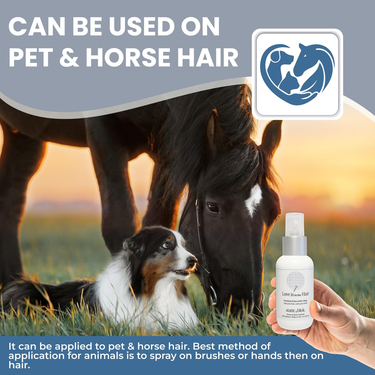 Static Blok Anti-Static Spray with natural ingredients