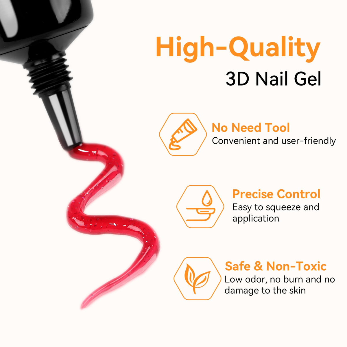 Step-by-step application of Makartt 3D Nail Gel