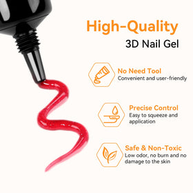 Step-by-step application of Makartt 3D Nail Gel
