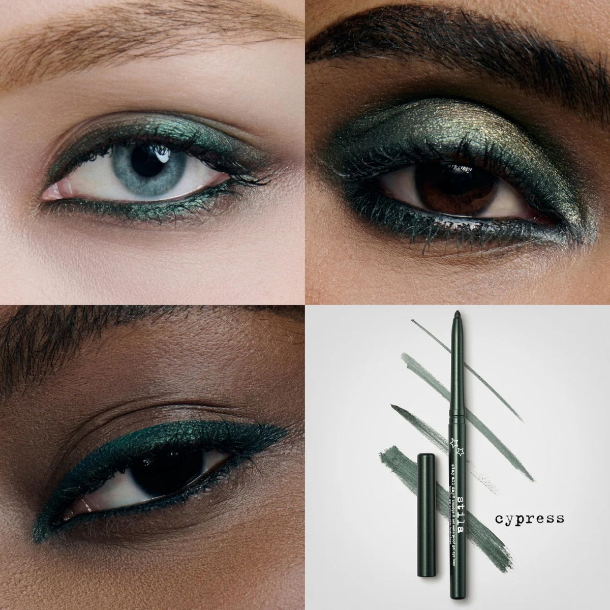 stila Gel Eyeliner Cypress swatch on skin