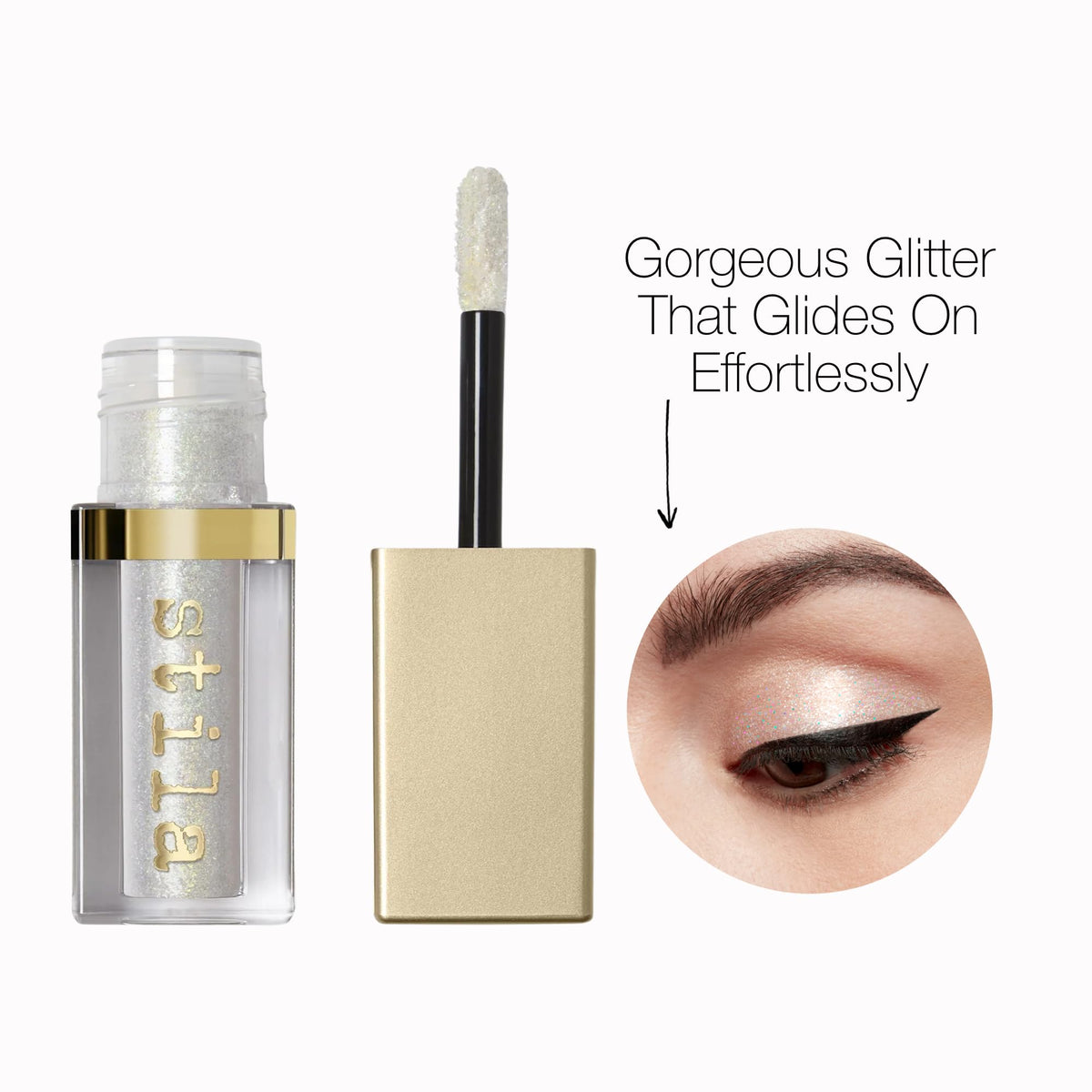 Stila Glitter and Glow Liquid Eye Shadow swatch on skin