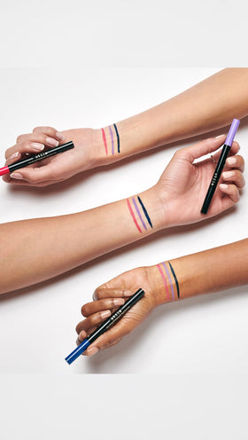 stila Waterproof Liquid Eyeliner Cosmic Pink in use on model