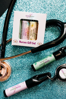 StinkBalm Odor Blocker displayed with other personal care items