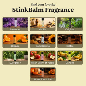 StinkBalm Vanilla balm with a warm vanilla background