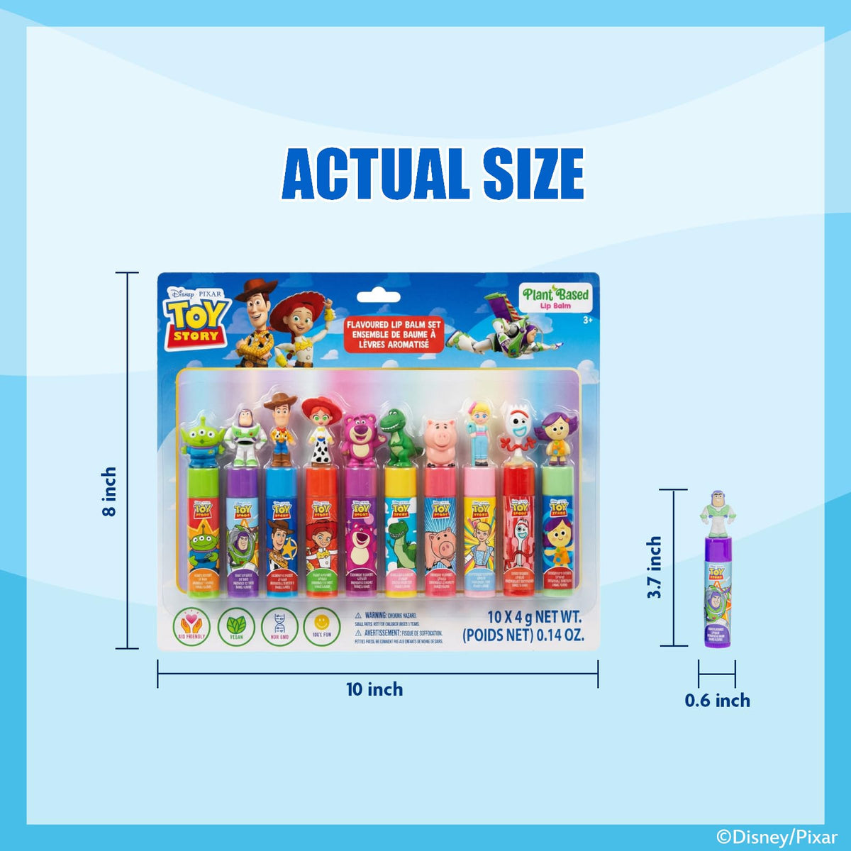 Strawberry-flavoured Toy Story lip balm in packaging