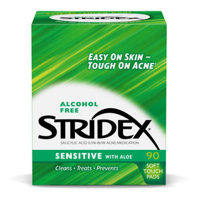 Stridex Sensitive Acne Pads 90-count pack front view
