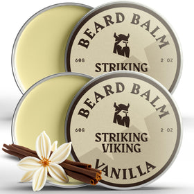 Striking Viking Beard Balm for Men, vanilla scent front view