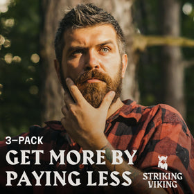 Striking Viking Beard Oil for Men Vanilla bottle with dropper