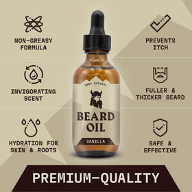 Striking Viking Beard Oil for Men Vanilla packaging side view