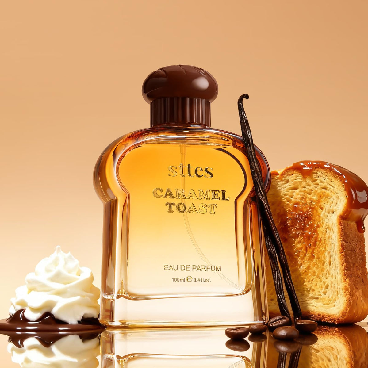 Sttes Caramel Toast Eau de Parfum elegantly designed glass bottle