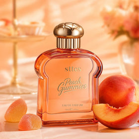 Sttes Peach Gummies Eau de Parfum 100ml bottle with peach and flowers